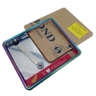 Khung biển số logo i Love VN - full bộ[có viền titan 7 màu] - chống nước