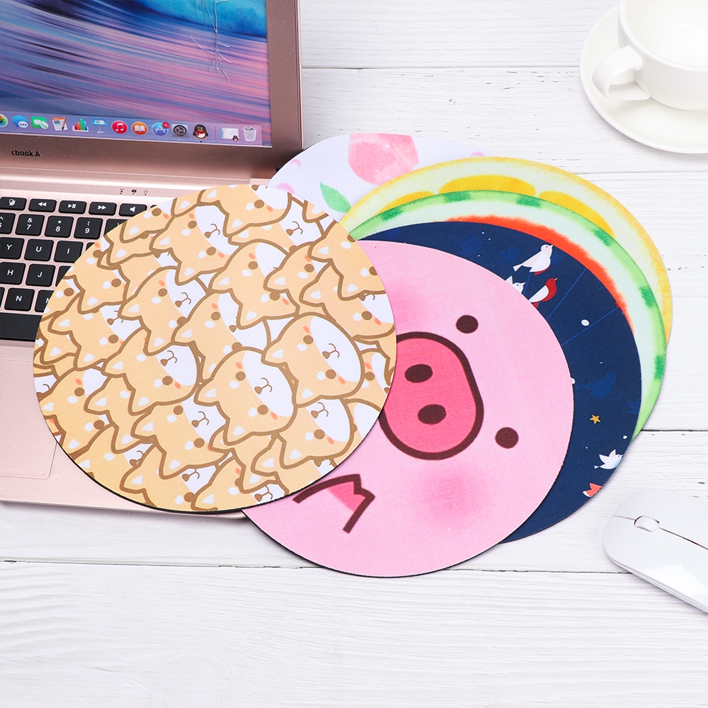 Miếng Lót Chuột Chống Trượt Hình Tròn In Hình Trái Cây