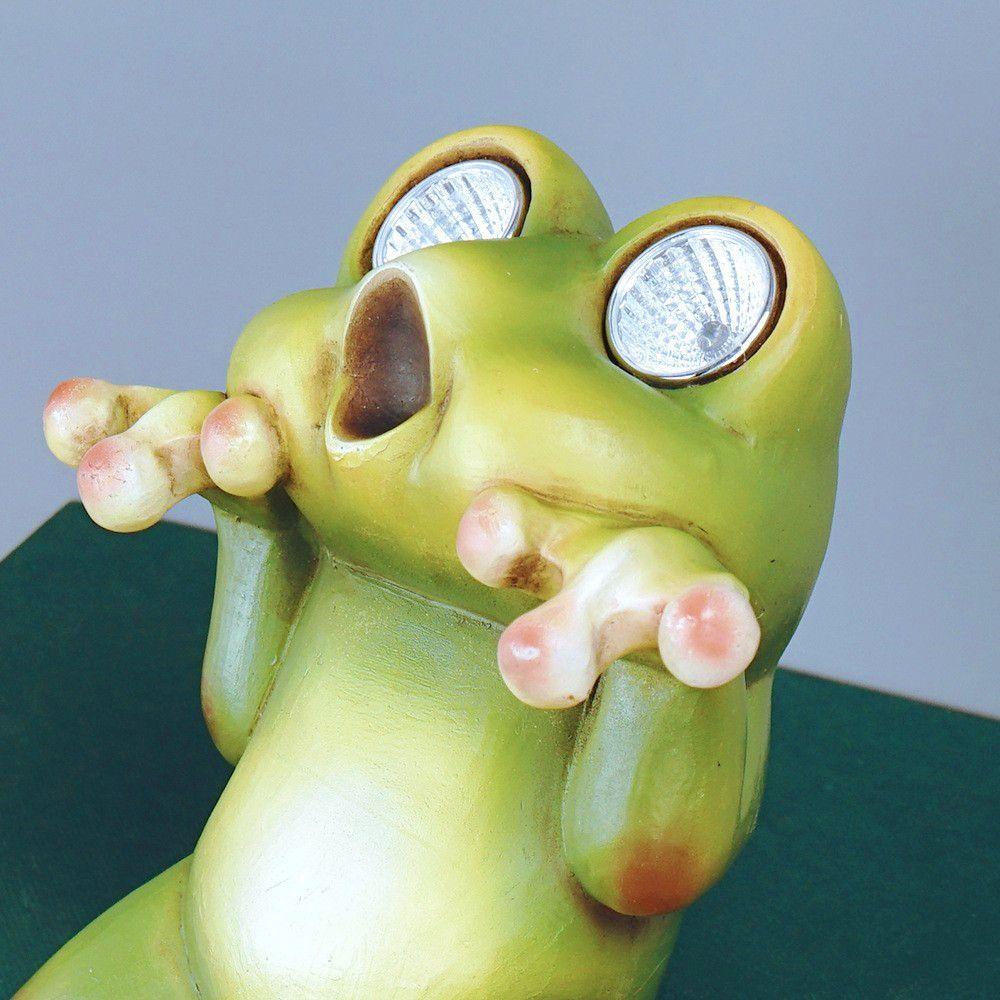 Mô Hình Ếch LAKAMIER Bằng Nhựa Resin Thủ Công Có Đèn Năng Lượng Mặt Trời Trang Trí Tiểu Cảnh