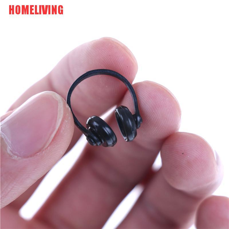 Tai Nghe Màu Đen Phụ Kiện Cho Nhà Búp Bê Tỉ Lệ 1 / 12
