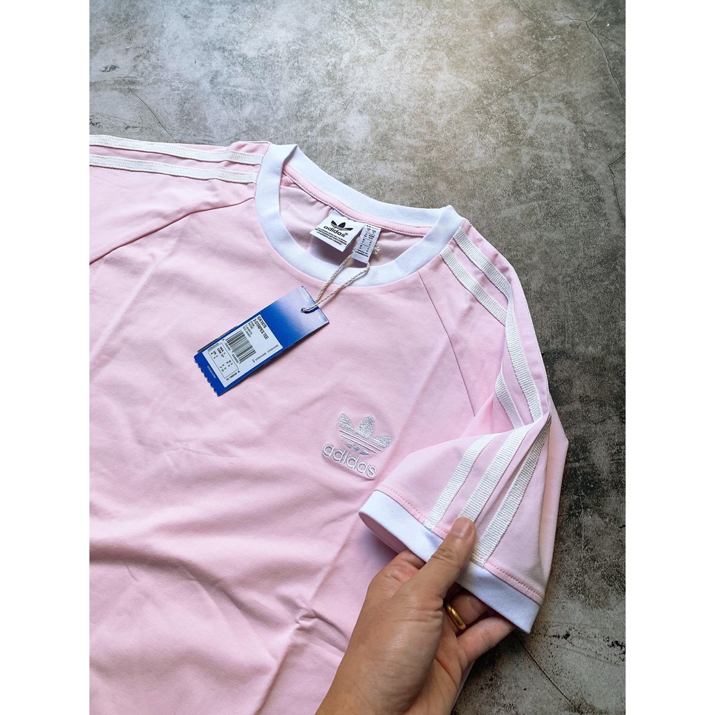 (HÀNG XUẤT XỊN) Áo das hồng 3 sọc 271 CLFN 3-STRIPES TEE IN PINK Made in Cambodia full tag code  Size XS S M L