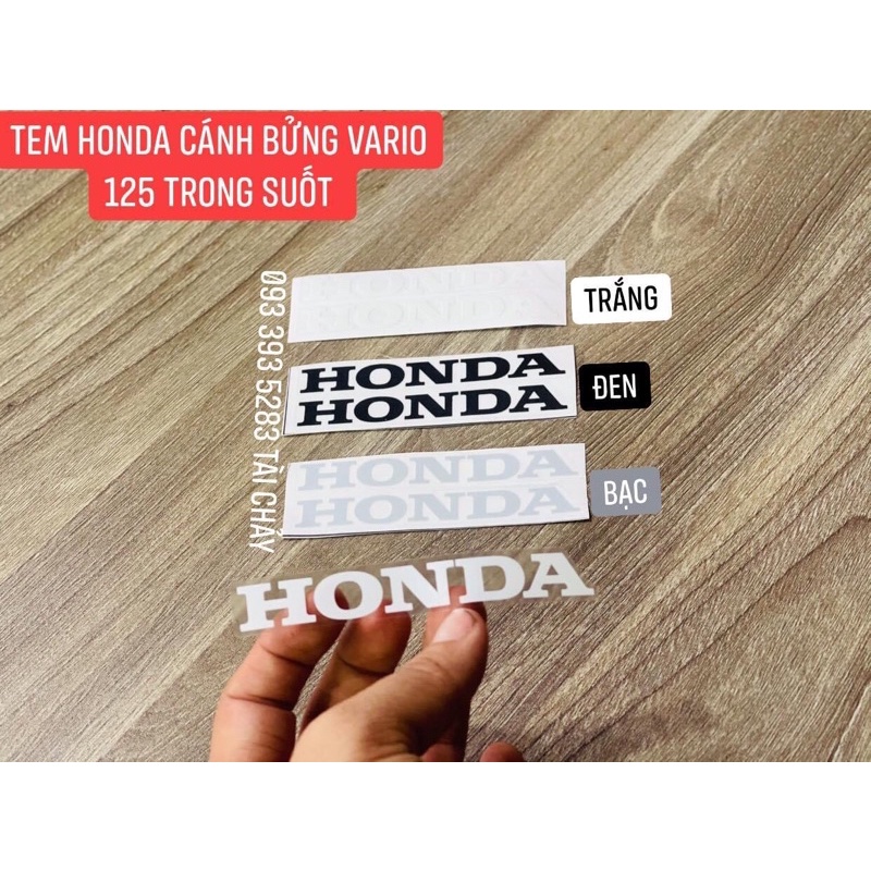 TEM HONDA DÁN CÁNH BỬNG VARIO 125 TRONG SUỐT