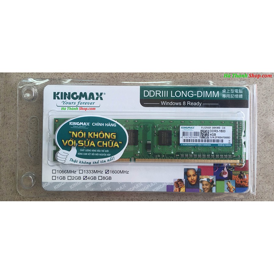 RAM Kingmax 4GB DDR3 Bus 1600 CHÍNH HÃNG hàng cũ 90%