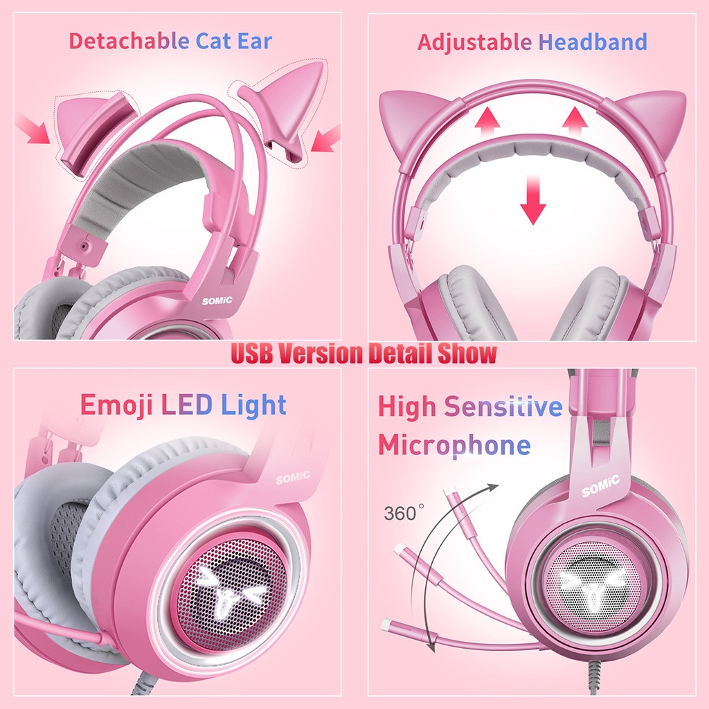 Tai Nghe Chơi Game Có Dây SOMIC G951 USB7.1 Có Đèn LED Cho PC/Laptop/Máy Tính