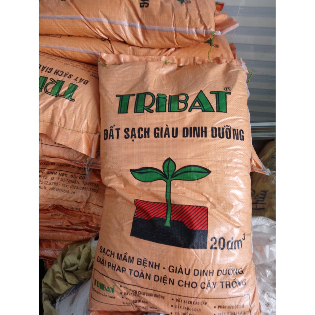 Bao 20dm3 đất mùn dinh dưỡng Tribat (~9-11kg) _ Đất sạch gieo hạt, đất cải tạo