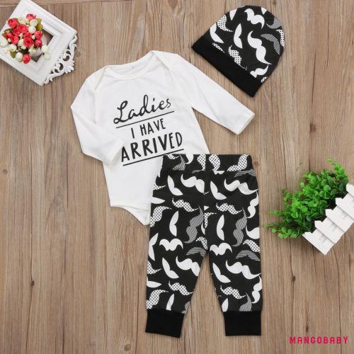 Bộ 3 Cái Gồm Áo Thun+Quần Legging Dài+Nón Giữ Ấm Mùa Đông Cho Bé Sơ Sinh, Bé Gái