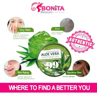 Gel dưỡng ẩm Lô Hội FLORA BEAUTY Calming & Moisture Aloe Vera Smoothing Gel 99%
