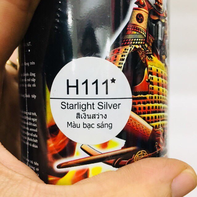 Sơn xịt Samurai - H111 MÀU BẠC SÁNG 400ML