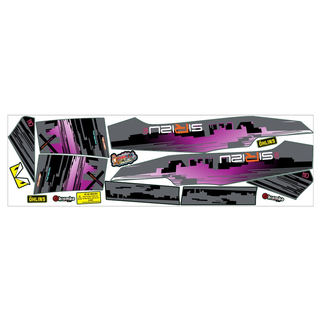 Tem Rời Sirius mẫu city màu xám tím đen