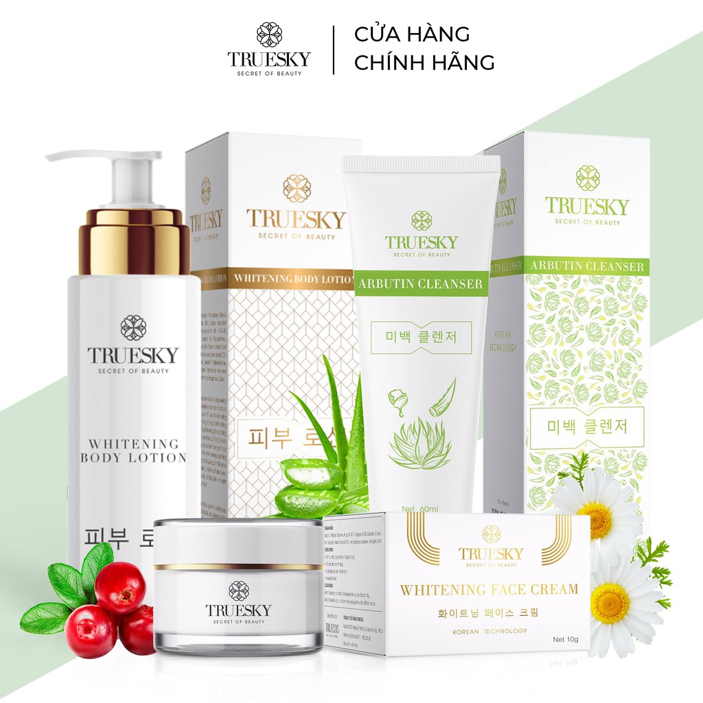 Bộ dưỡng trắng VIP04 gồm 1 kem dưỡng trắng toàn thân 100ml & 1 sữa rửa mặt trắng da 60ml & 1 kem dưỡng trắng da mặt 10g