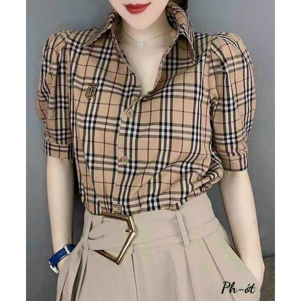 [SỈ LẺ] ÁO SƠ MI KẺ BBR TAY BỒNG KÈM TAG TT | BigBuy360 - bigbuy360.vn