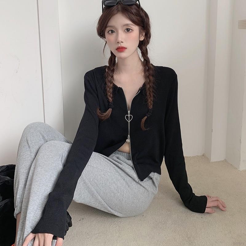 Áo Cardigan Dệt Kim Tay Dài Màu Trơn Phong Cách Hàn Quốc Dành Cho Nữ | BigBuy360 - bigbuy360.vn