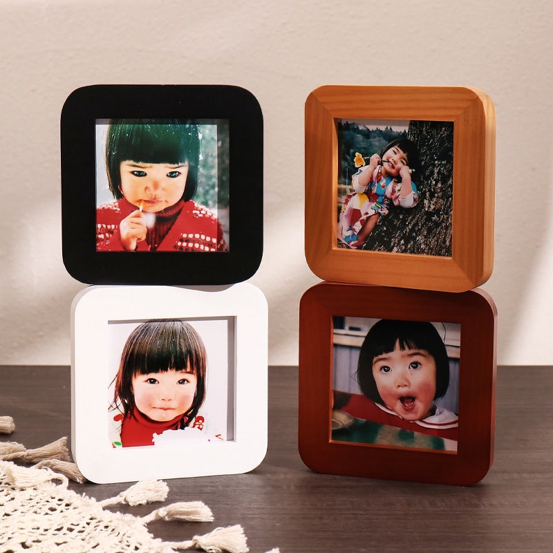 Khung Ảnh Để Bàn Hình Vuông 2 Inch Mini Bằng Gỗ