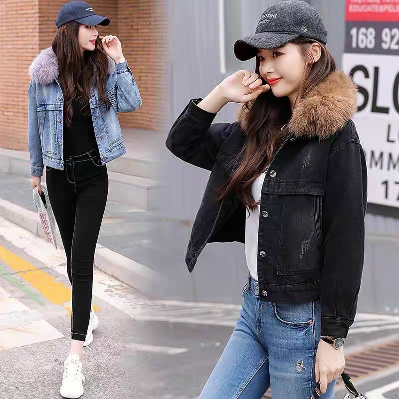 Áo khoác jean nữ lót nỉ cao cấp kiểu dáng phong cách NP3504