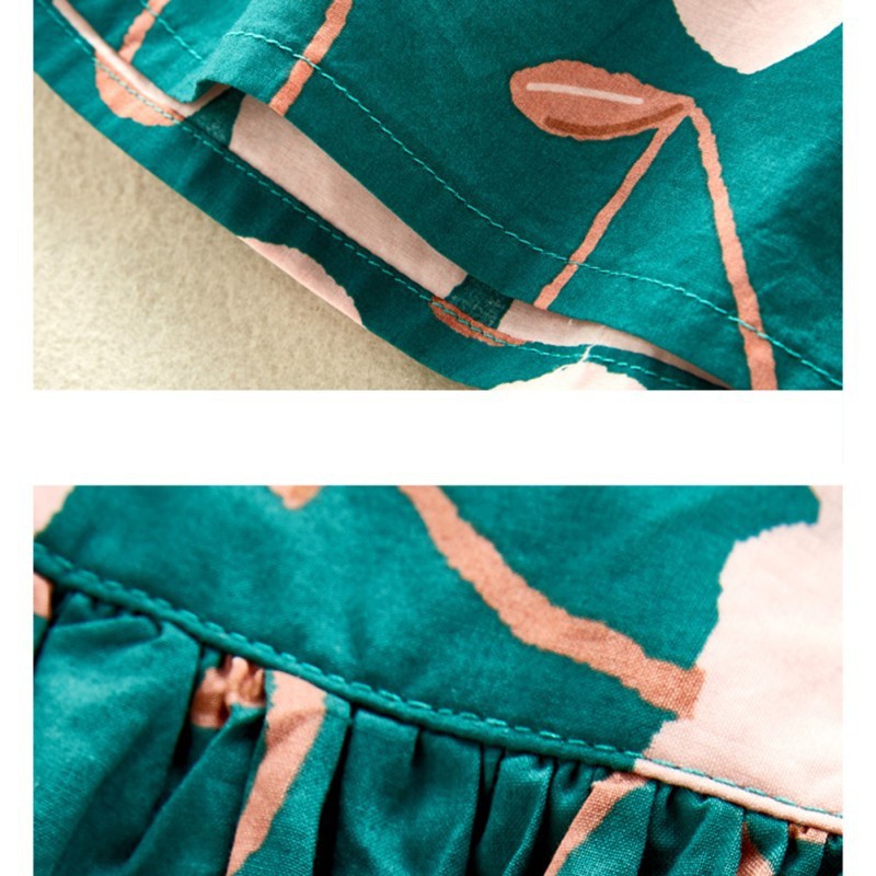 Đầm cotton 2 dây in hoa cho bé gái