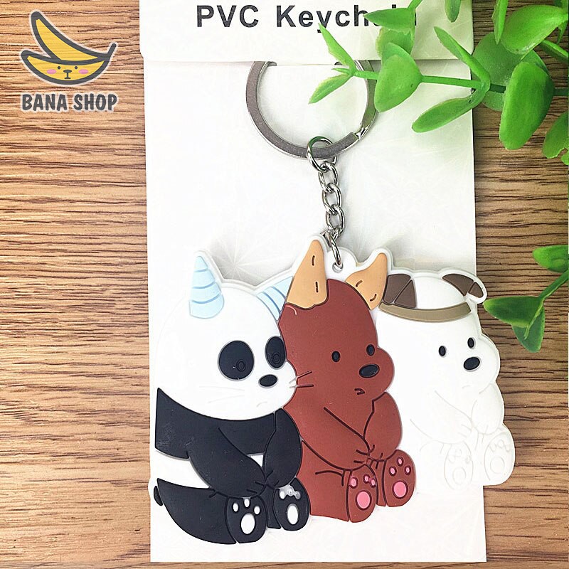 Móc khoá nhựa dẻo 3 anh em gấu bare bear cute Chúng tôi là gấu