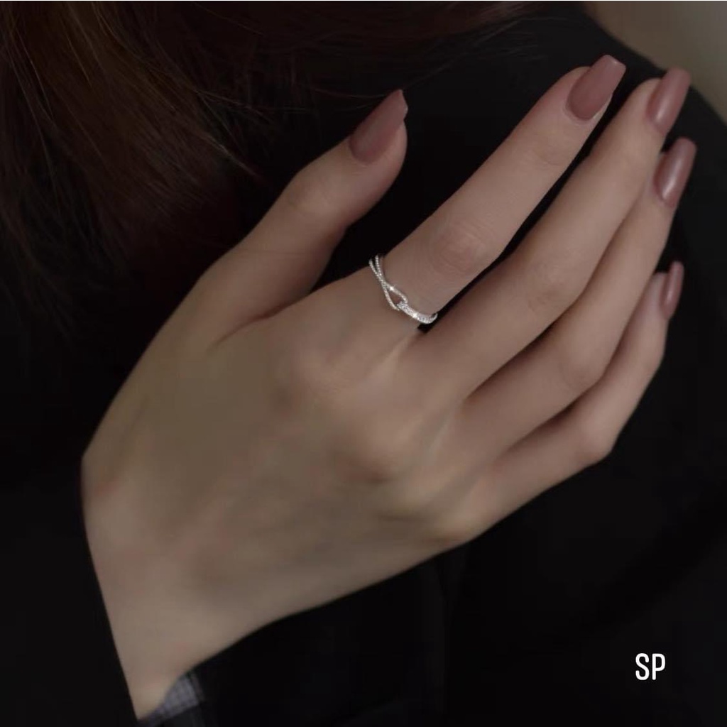 Nhẫn nữ bạc nữ kiểu cách mới free size tay phụ kiện thời trang BYL JEWELRY