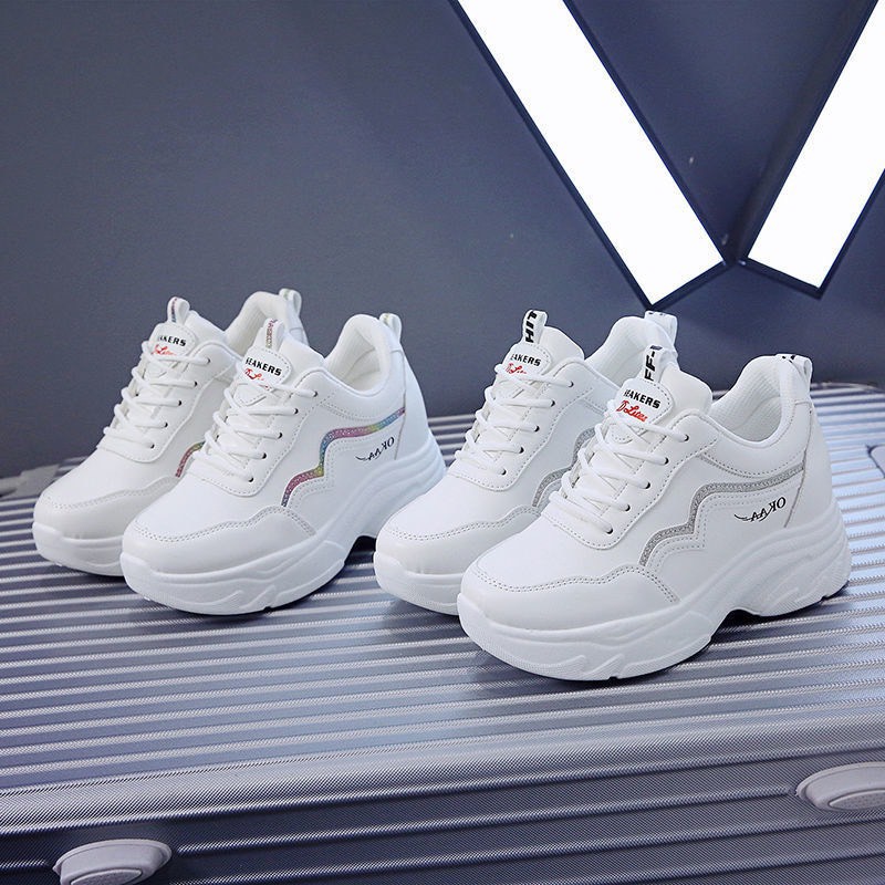 [Mã FAGREEN245 giảm 10% tối đa 30k đơn từ 99k] Giày thể thao nữ độn đế siêu cao viền màu OKAA | BigBuy360 - bigbuy360.vn