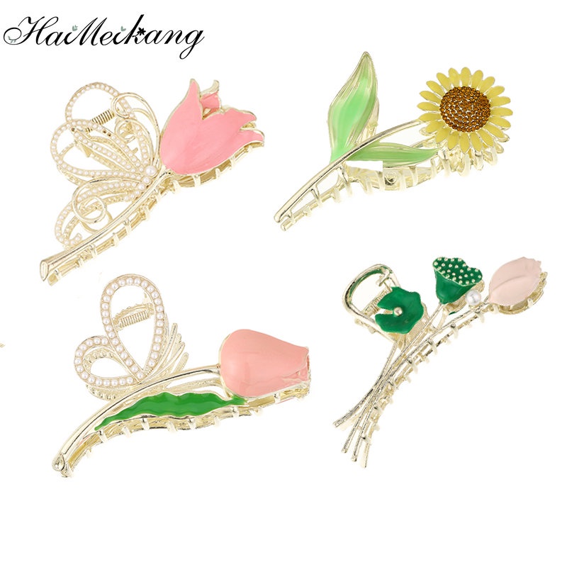 Haimeikang Kẹp Tóc Hình Hoa Đính Ngọc Trai Giả Thời Trang Cho Nữ