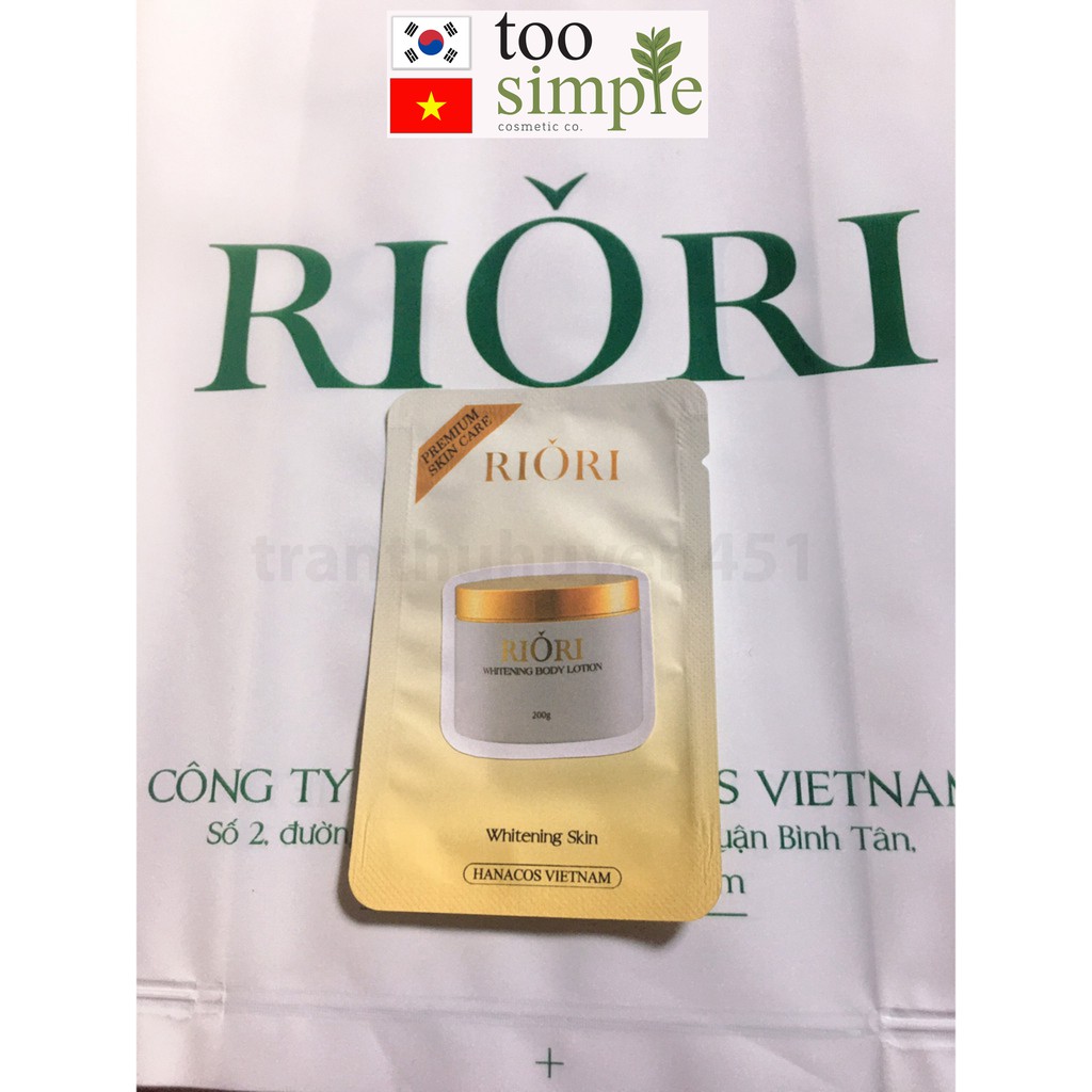 Gói Test Kem Dưỡng Da Toàn Thân RIORI Whitening Body Lotion