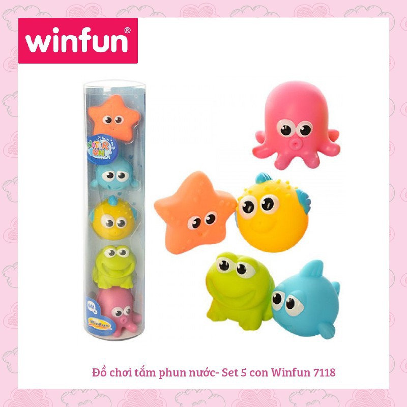 Đồ chơi tắm Winfun 7123 phun nước 5 con sinh vật biển đáng yêu