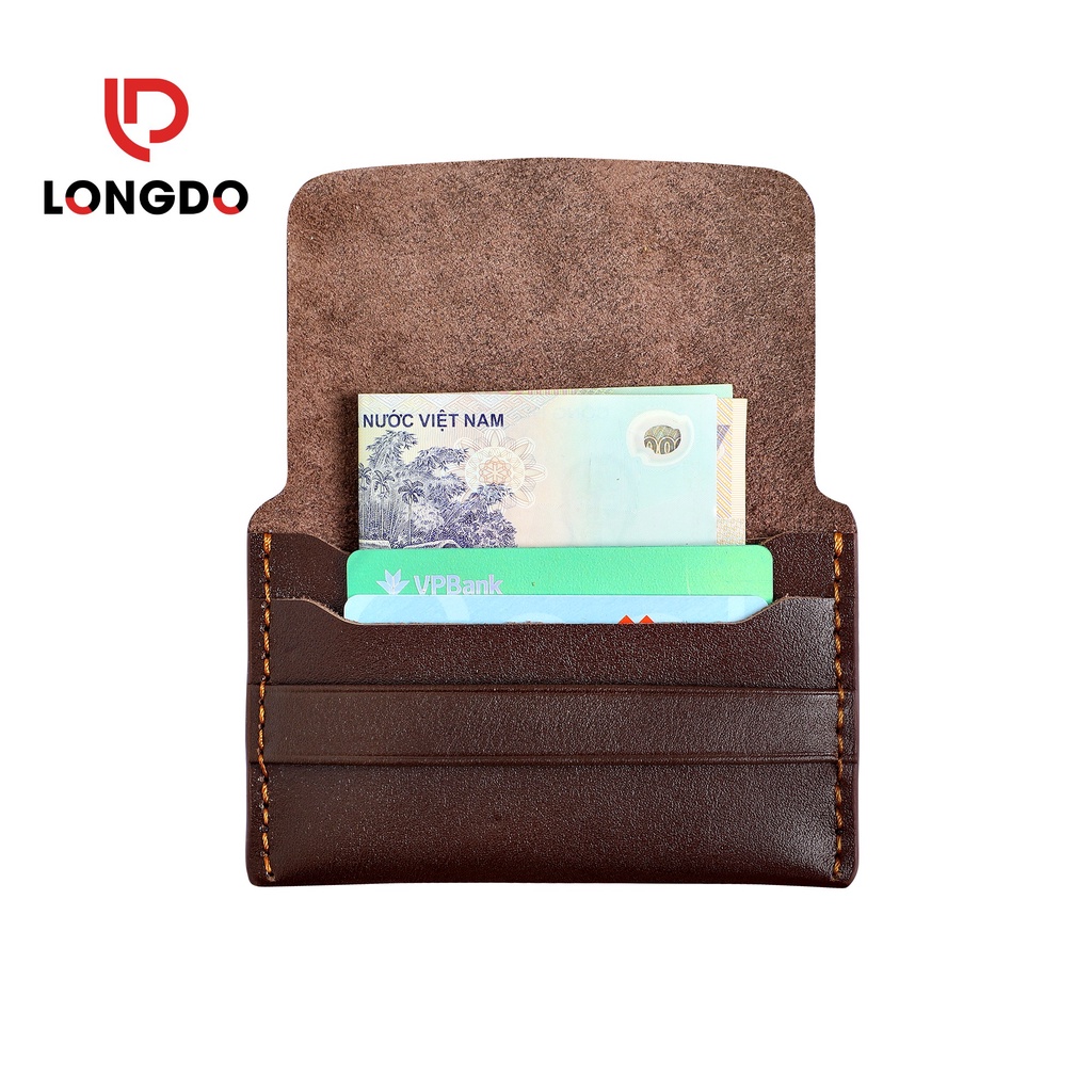 Ví đựng thẻ handmade - Cam kết 100% da bò thật nhập khẩu - Bảo hành 5 năm - Thương hiệu uy tín Longdo Leather - C01