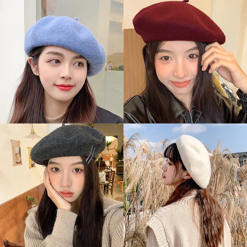Mũ beret phong cách Pháp cổ điển thời trang thu đông cho nữ