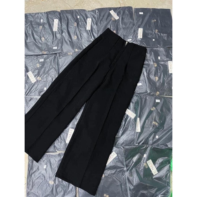 Quần ống rộng nữ lưng cao ZENA quần ống suông nữ lưng cao Q6666