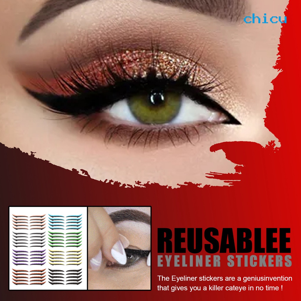 [Hàng mới về] Set 5 cặp miếng dán kẻ mắt nhiều màu sắc trang điểm tiện lợi cho người mới bắt đầu