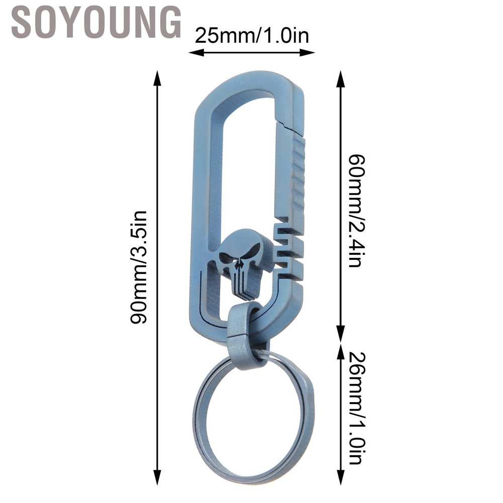 Soyoung Titanium Alloy Keychain Men's Waist Belt Buckle Outdoor Carabiner Hanging Key Ring