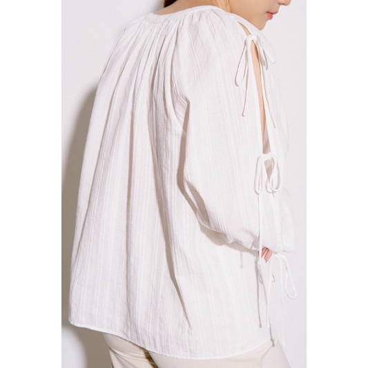 Áo SƠMI KIỂU TRENDY SHIRT màu trắng thiết kế chất vải đũi tay nơ chuẩn style hàn ullzang