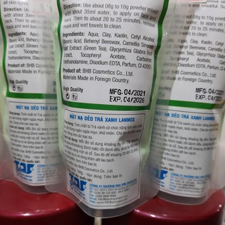 Mặt Nạ Dẻo Trà Xanh Lanmos 100g