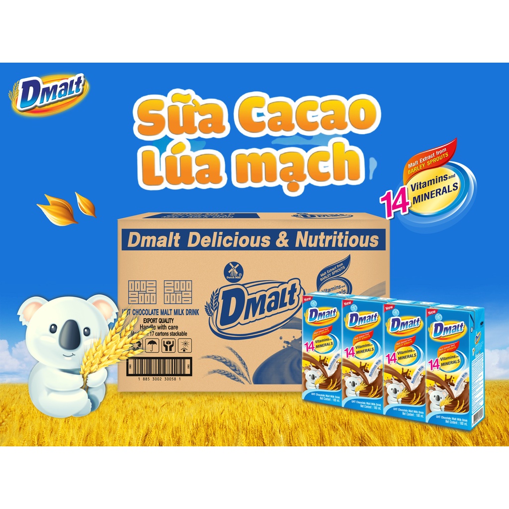 Dmalt - Có quà tặng Sữa ca cao lúa mạch Dmalt - Thùng 48 hộp - Hàng chính