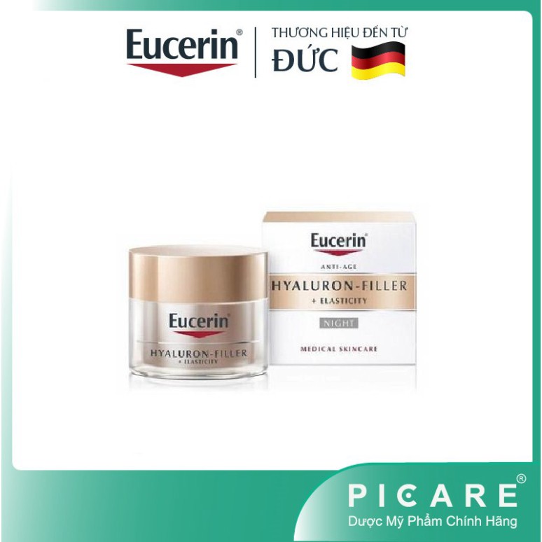 [CHÍNH HÃNG] Kem dưỡng lão hóa cho da kém đàn hồi và nếp nhăn sâu ban đêm Eucerin Hyaluron Filler Elasticity Night 50ml