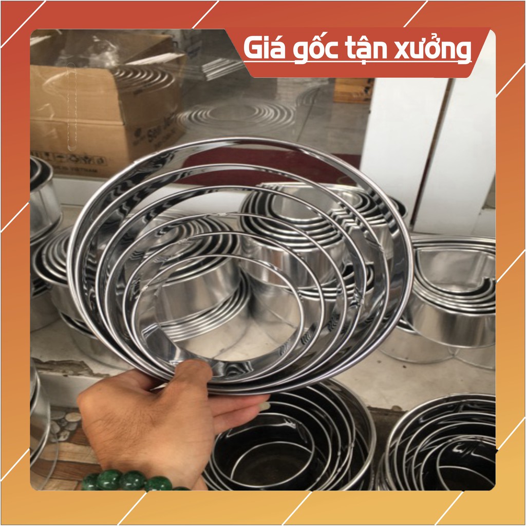 Khuôn Ring Tròn Tim Vuông Inox Size Từ 10 đến 30cm [ Khuôn Làm Bánh ]