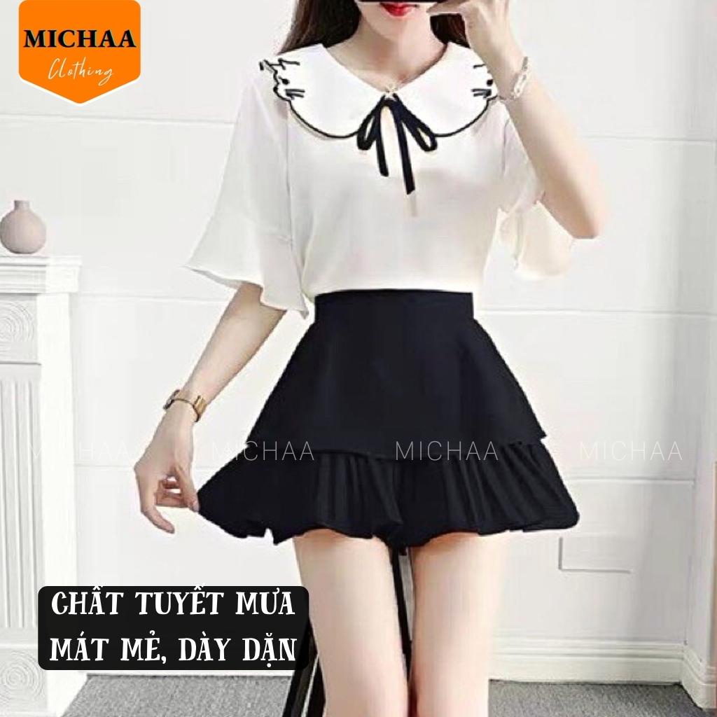 Chân Váy XẾP LY 2 TẦNG Ngắn Dáng Xòe Lưng Cạp Cao Tennis Có Lót Trong - MICHAA