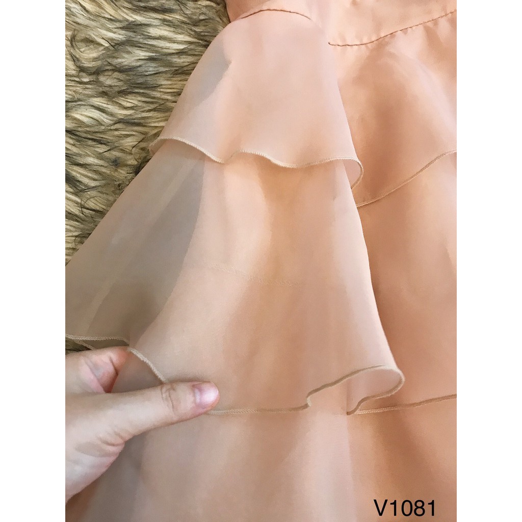 [ xả kho ] MiD Đầm be 2 dây ngọc V1081 Mie Design ảnh thật