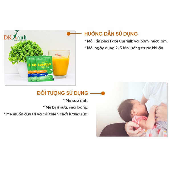 Cốm lợi sữa cho mẹ DK Pharma Curmilk 5g 10/20 gói/hộp