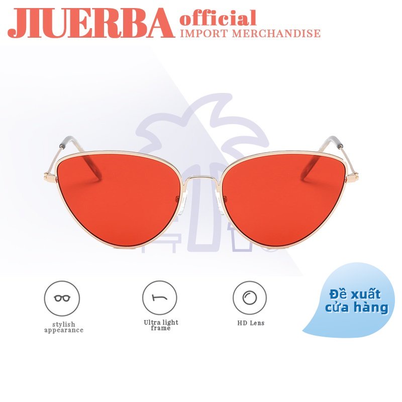 Kính mát mắt mèo JIUERBA 17101 gọng kim loại chống tia UV400 chất lượng cao cho nam nữ