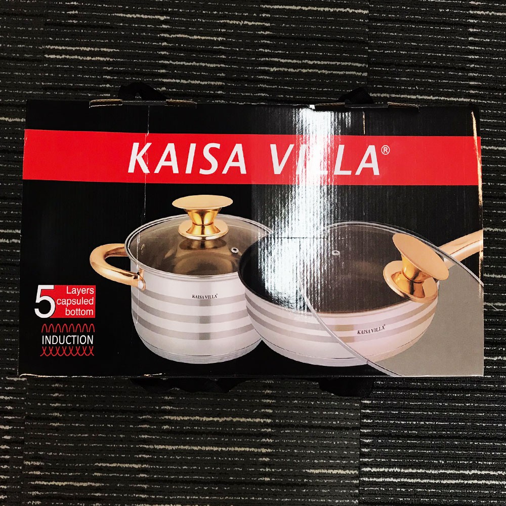 Bộ nồi KAISAVILLA 6 món-12 chi tiết hàng chính hãng nhập khẩu Đức💥[BẢO HÀNH 6 NĂM-Tặng nạo inox đa năng]💥 đáy 5 tầng