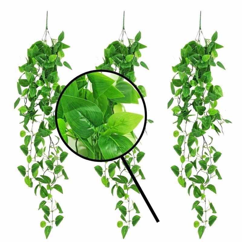 Dây Lá Xanh Nhân Tạo Treo Tường Dài 1.1m Dùng Trang Trí Nhà Cửa/Văn Phòng