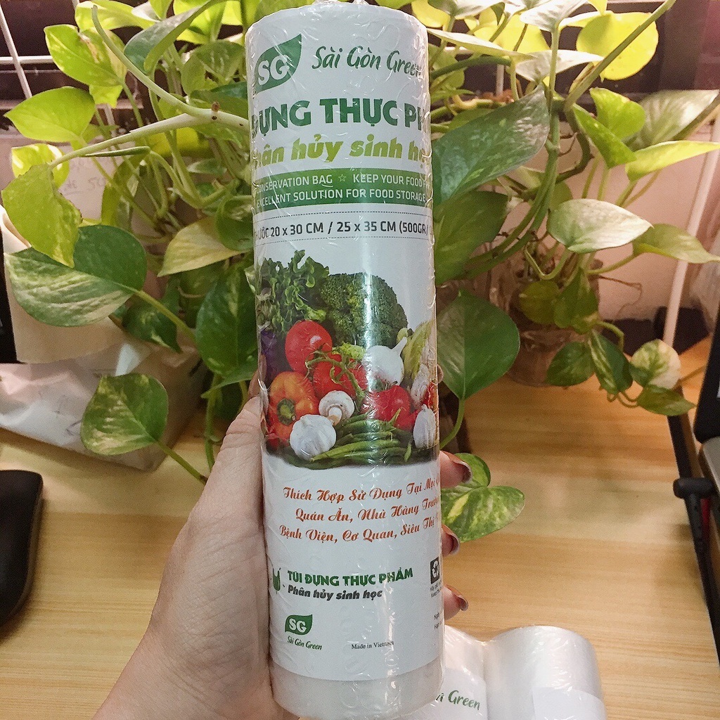 Combo 3 Cuộn Túi đựng thực phẩm tự phân hủy sinh học [20 x 30] &amp; [24 x 32] tiện dụng.