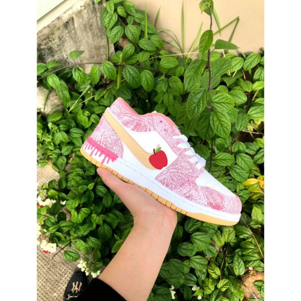 0Giày Thể Thao Nữ Low Hồng Kem Vảy Sơn cực hot cho Nữ Full Box size 36-39 phù hợp các bạn học sinh