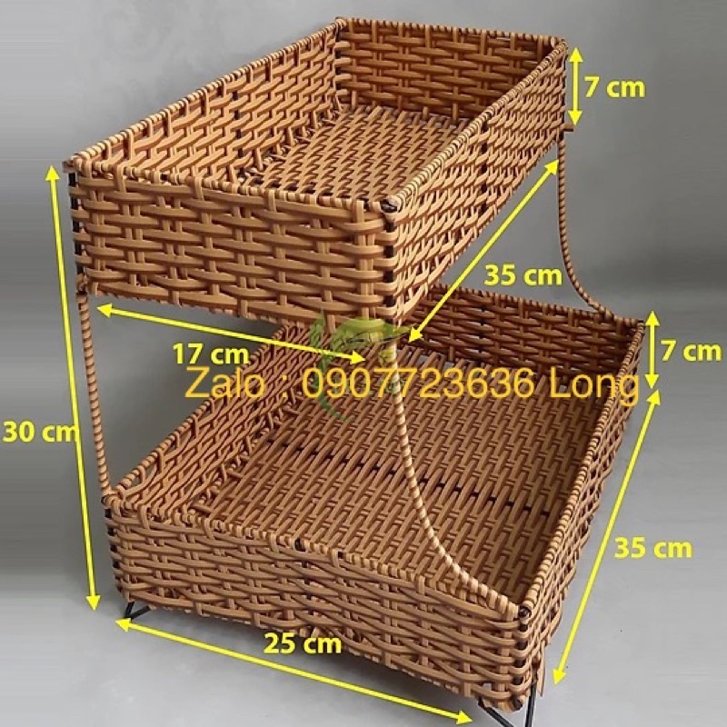 Kệ 2 tầng Đại sợi nhựa mây dây dẹp đa năng và thích hợp với mọi không gian sử dụng gia đình, quán ăn, nhà hàng