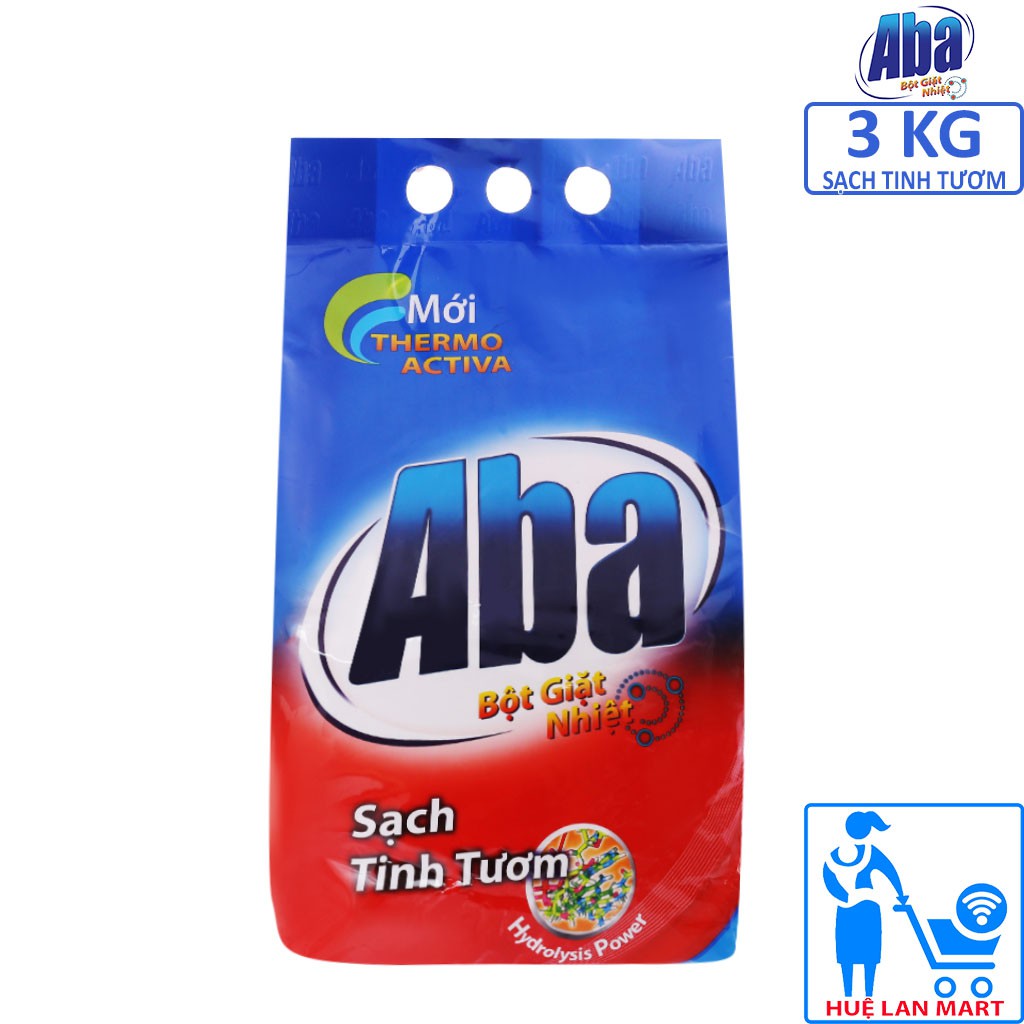 Bột Giặt Nhiệt Aba Sạch Tinh Tươm Túi 3kg