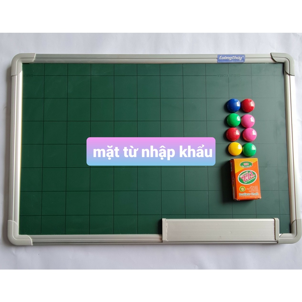 Bảng Từ Xanh 40x60cm,Chống Lóa Viết Phấn ( Tặng 1hộp phấn, bông lau, nam châm)