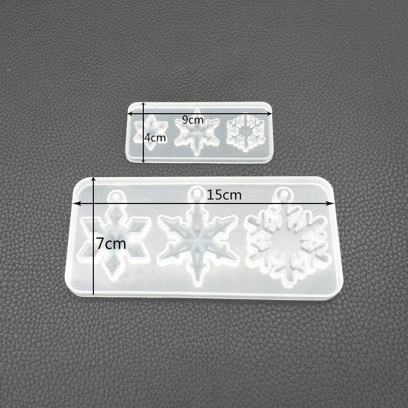 Khuôn silicon đổ keo resin hình bông tuyết size 4x9cm dùng làm mặt vòng trang sức