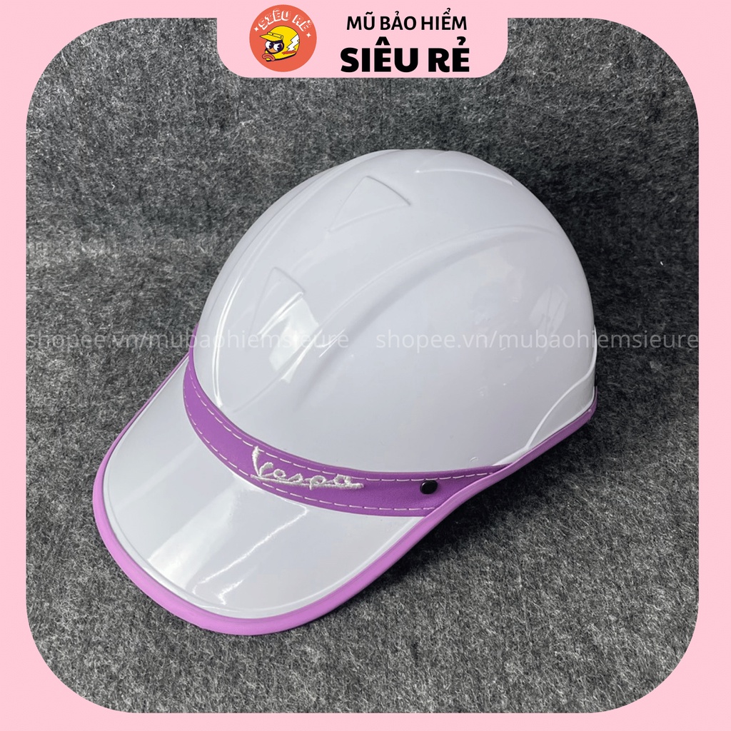 Nón bảo hiểm lưỡi trai Vespa cao cấp, Mũ bảo hiểm nón kết cá tính và sang trọng dành cho cả nam và nữ