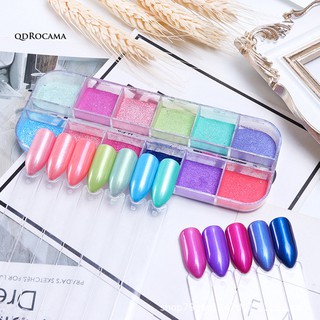 Bột vẽ móng tay 12 màu lấp lánh