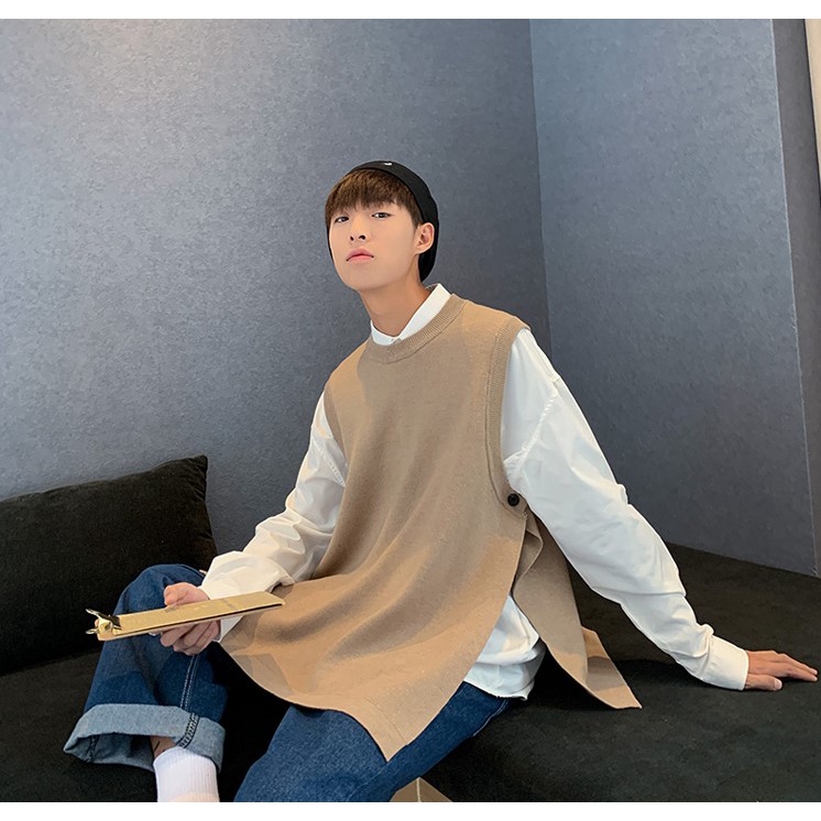 Áo gile unisex MISUDO form rộng Basic len nam nữ oversize phong cách kiểu ulzzang mix áo phông Áo gile unisex không tay